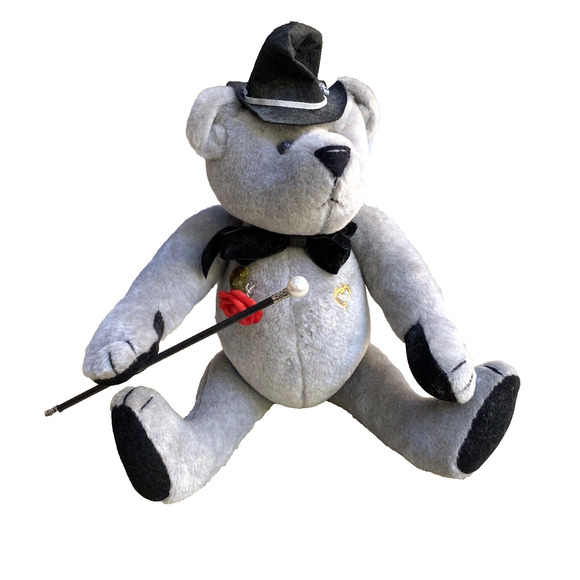 Handmade BALLARD BAINES BEAR CO Dorian Gray Bear Plush Jointed Posable 1990's - Picture 1 of 11